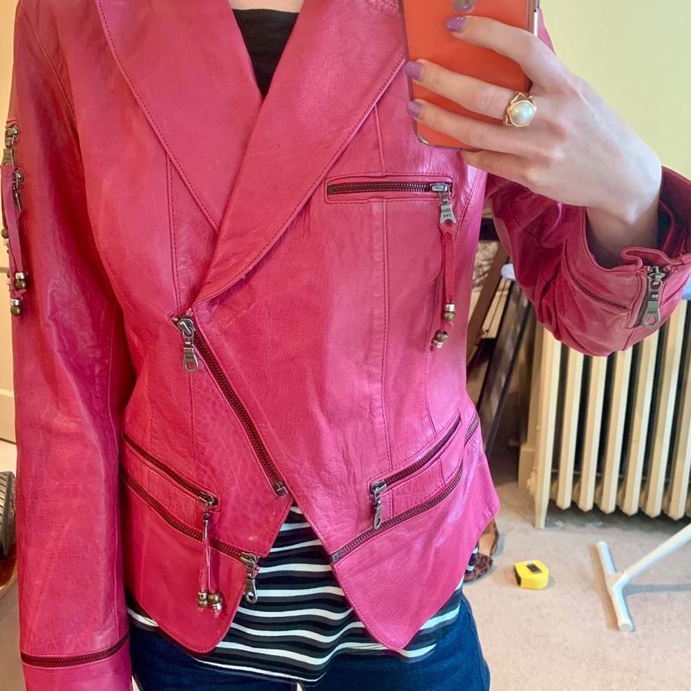 Double D Ranch ‘Zippity Do’ pink leather jacket